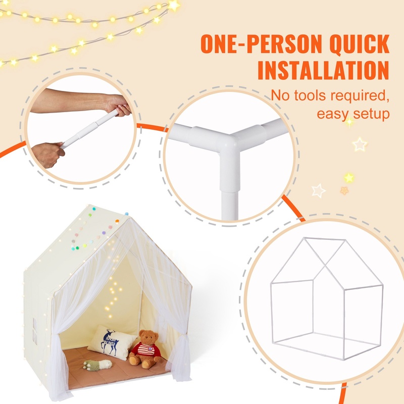 Beige Kids Play Tent with Mat  - Kids Outdoor Play Tent recensie en prijs