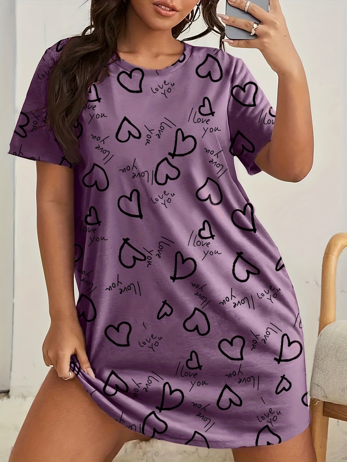 Plus Size Love Print Short Sle - Mini Trampoline Spring recensie en prijs