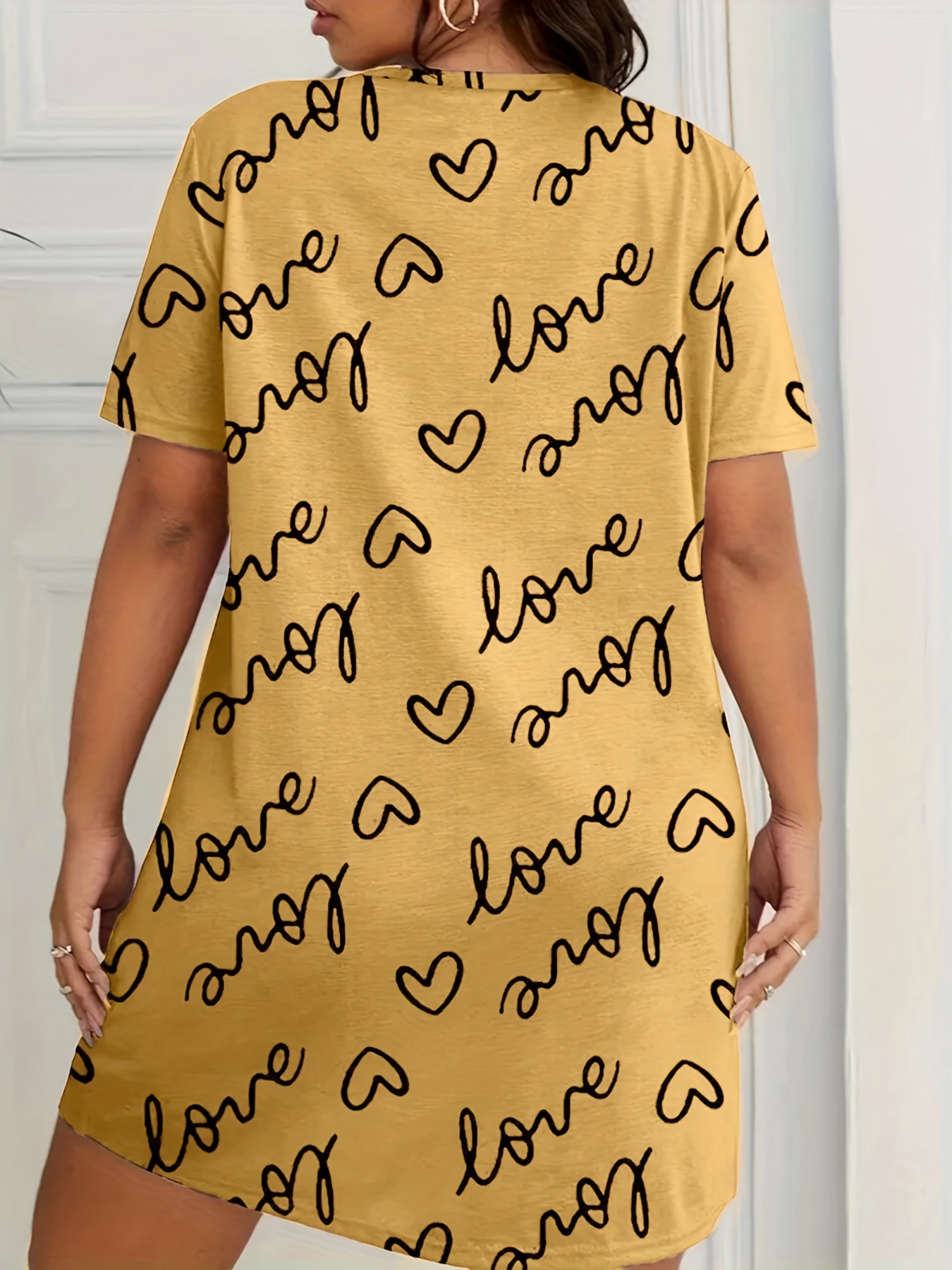Plus Size Love Print Short Sle - Mini Trampoline Spring recensie en prijs