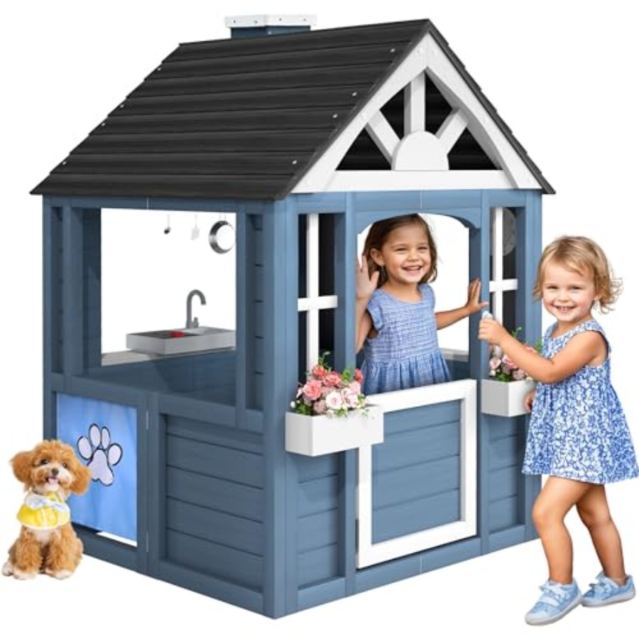 Outdoor playhouse for kids ced - Kids Outdoor Wooden Playhouse recensie en prijs