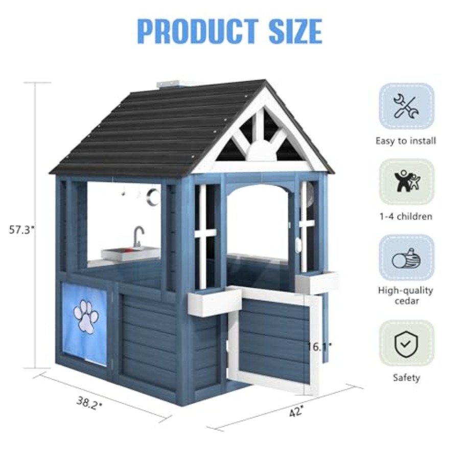 Outdoor playhouse for kids ced - Kids Outdoor Wooden Playhouse recensie en prijs