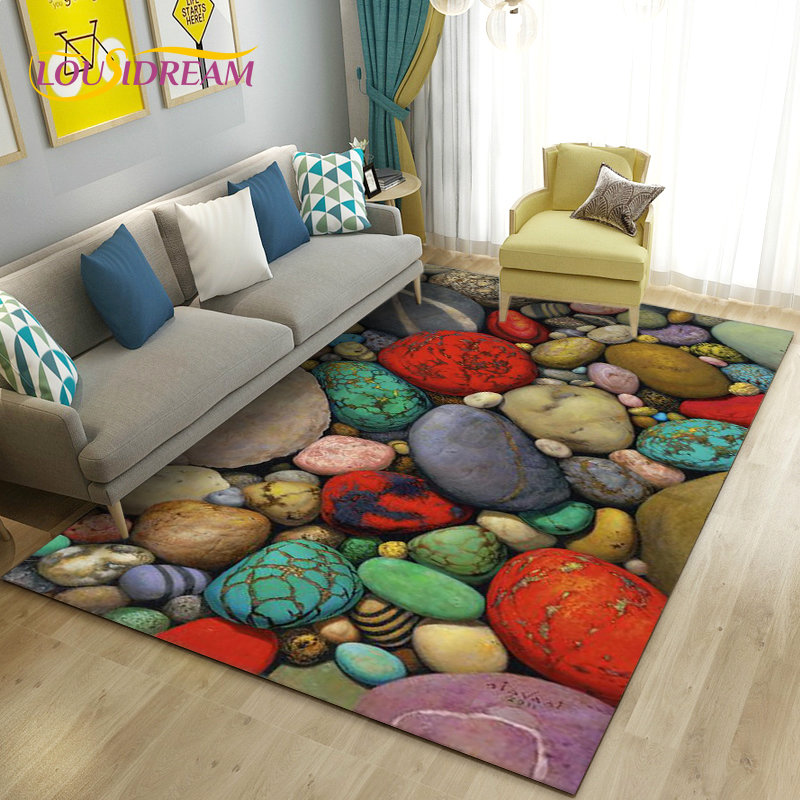3D Colorful Cobblestone Stone  - Kids Outdoor Mat Waterproof recensie en prijs