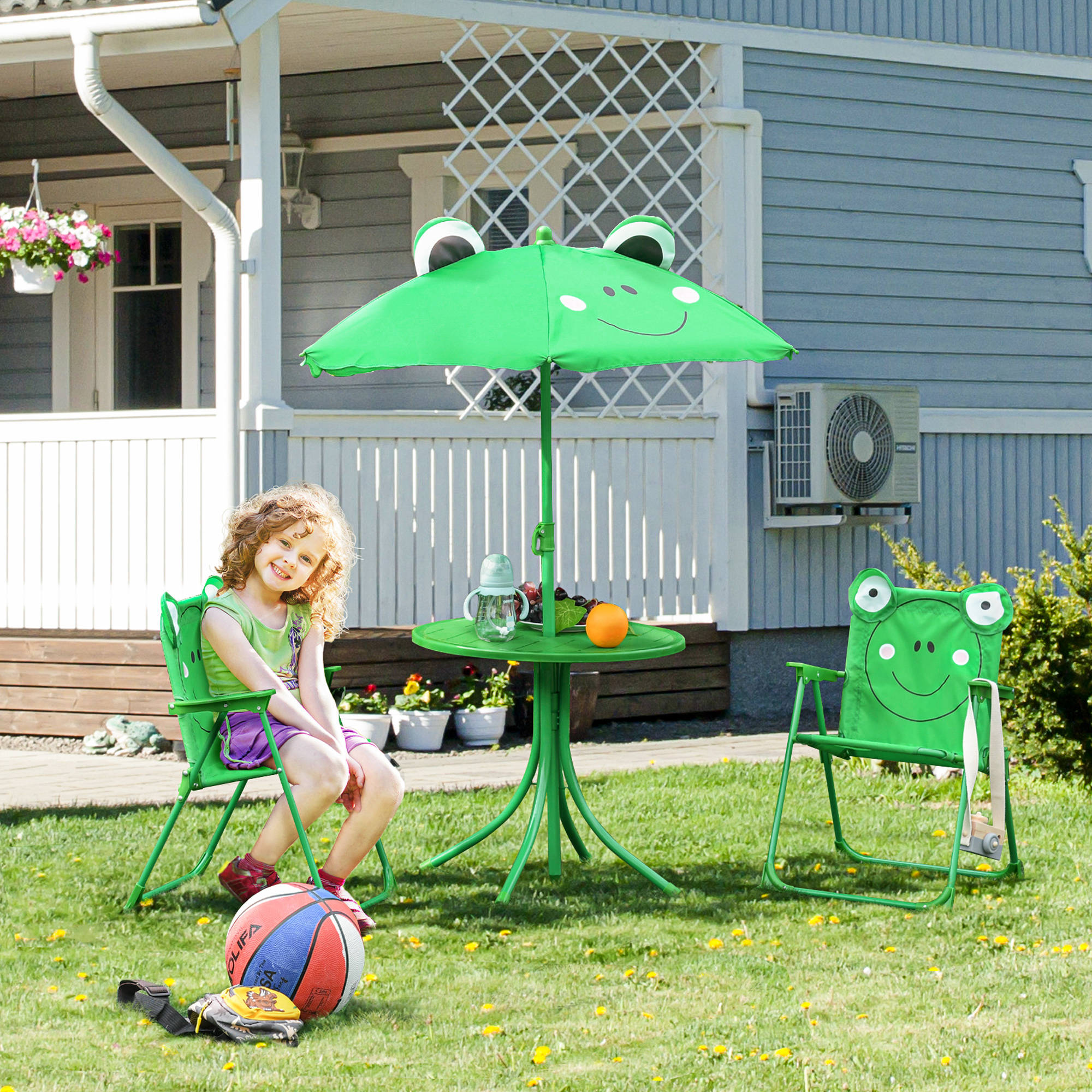 Fun Portable Kids Folding Tabl - Kids Outdoor Table And Chairs With Umbrella recensie en prijs