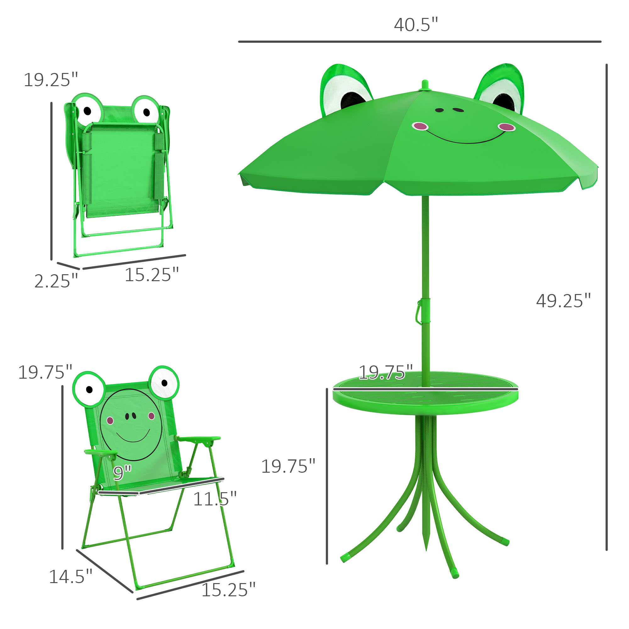 Fun Portable Kids Folding Tabl - Kids Outdoor Table And Chairs With Umbrella recensie en prijs
