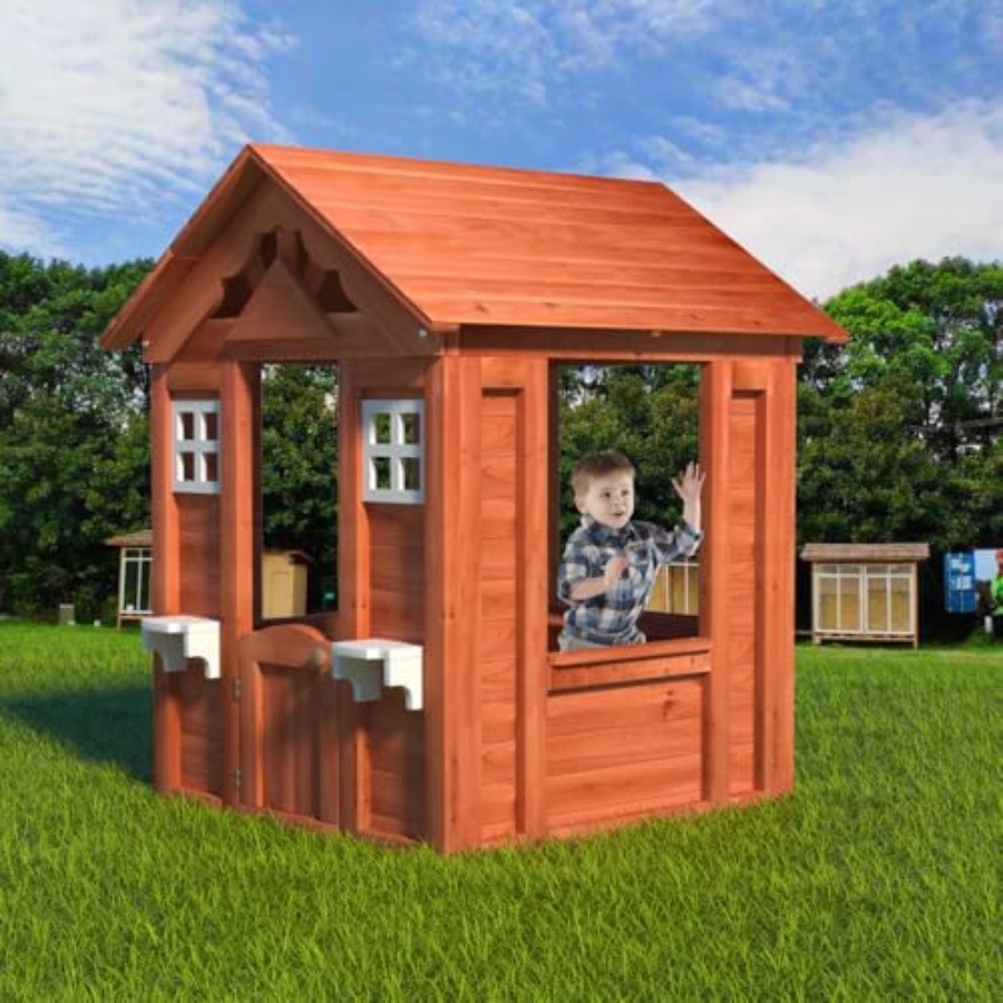 Outdoor kids playhouse for bac - Kids Outdoor Wooden Playhouse recensie en prijs
