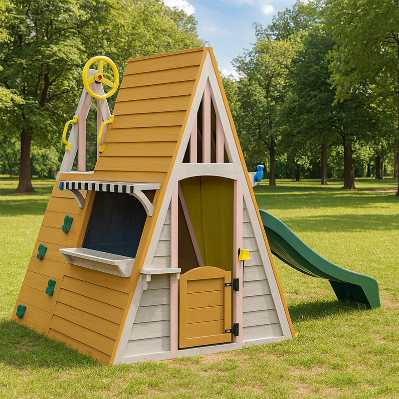 Kids Outdoor Playground Equipm - Kids Outdoor Wooden Playhouse recensie en prijs