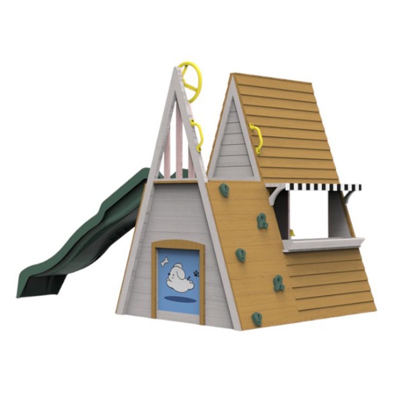 Kids Outdoor Playground Equipm - Kids Outdoor Wooden Playhouse recensie en prijs