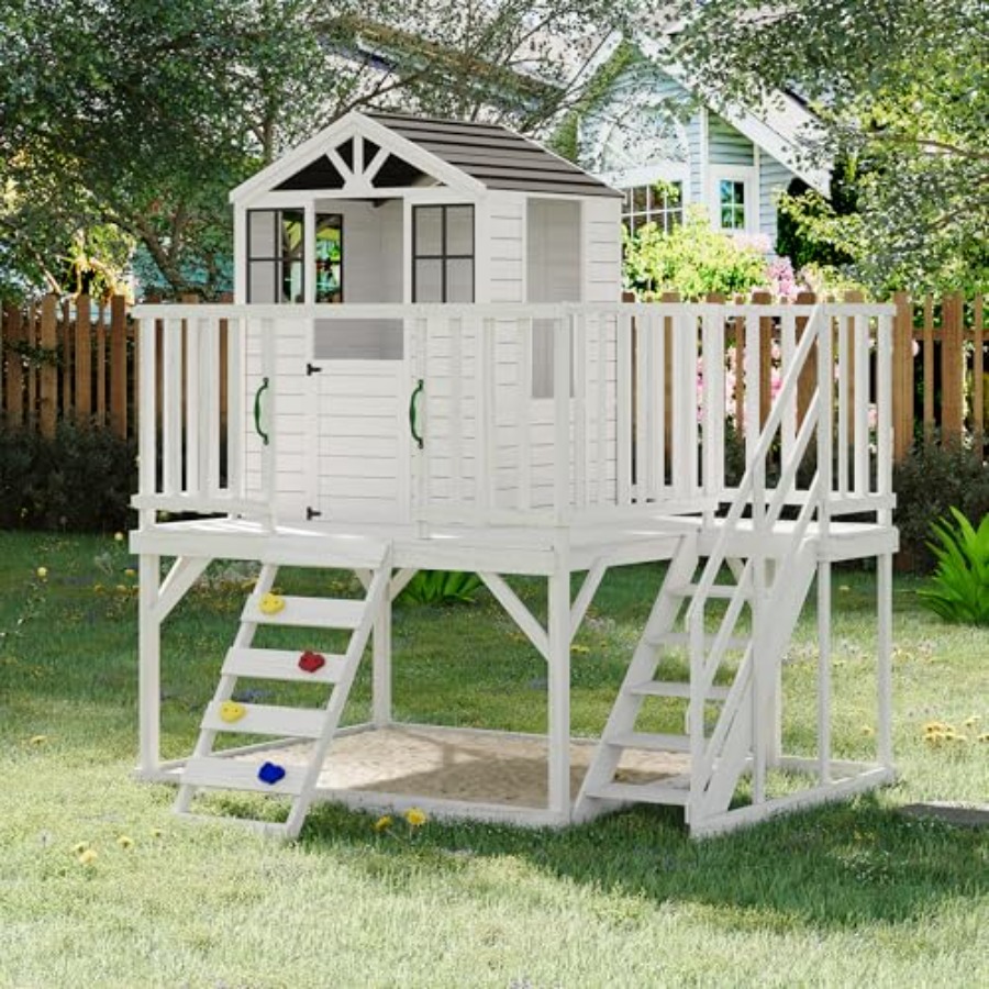 Outdoor wooden playhouse for k - Kids Outdoor Wooden Playhouse recensie en prijs