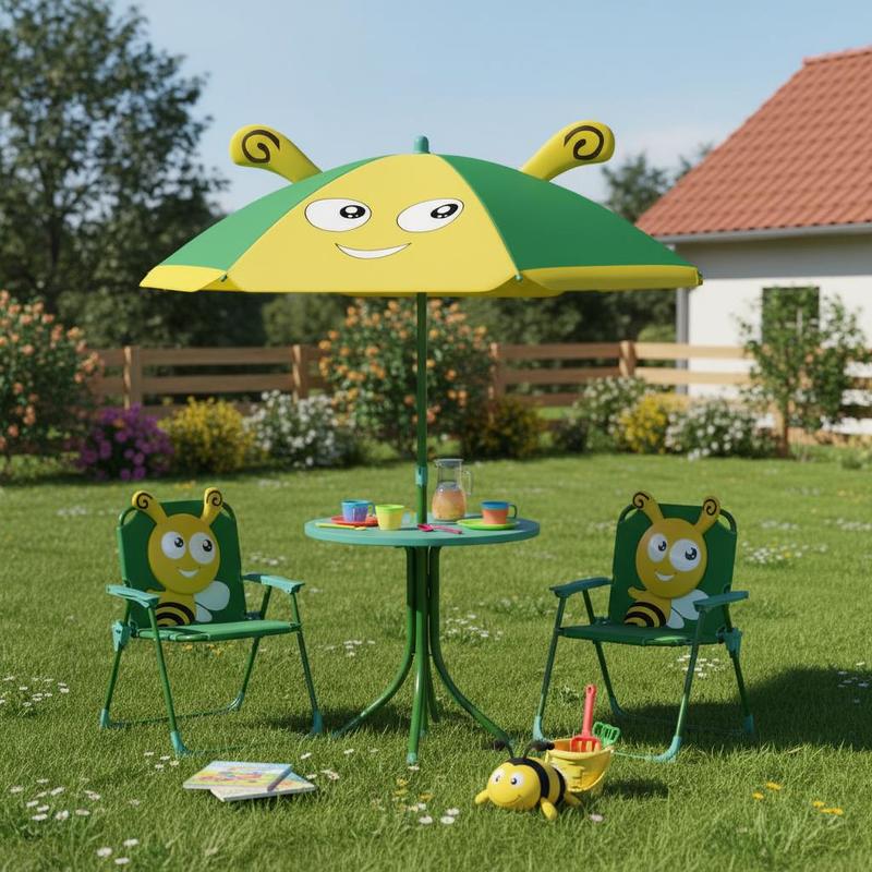 Outdoor Kids Garden Furniture  - Kids Outdoor Table And Chairs With Umbrella recensie en prijs