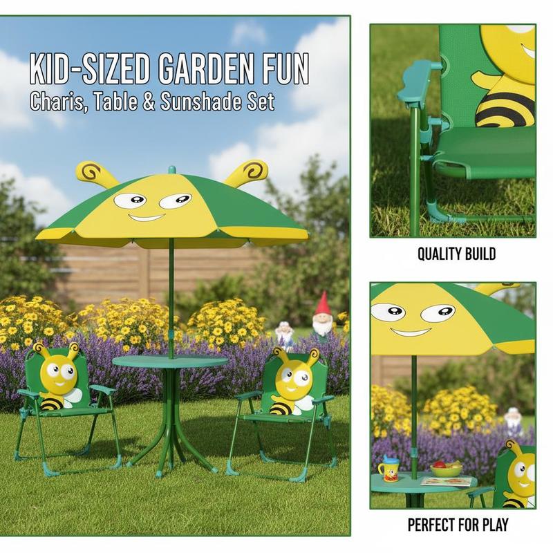 Outdoor Kids Garden Furniture  - Kids Outdoor Table And Chairs With Umbrella recensie en prijs