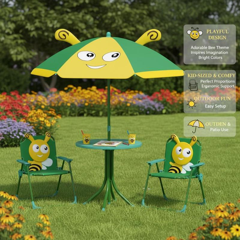 Outdoor Kids Garden Furniture  - Kids Outdoor Table And Chairs With Umbrella recensie en prijs