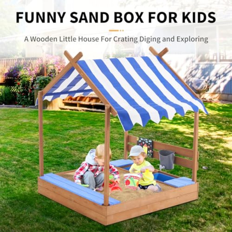 Backyard sandbox with roof for - Kids Outdoor Sink recensie en prijs