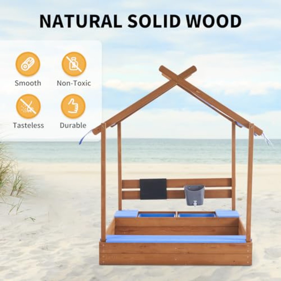 Backyard sandbox with roof for - Kids Outdoor Sink recensie en prijs