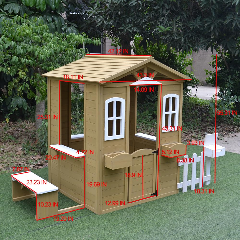 Cedar Wooden Playhouse Kids Ou - Kids Outdoor Wooden Playhouse recensie en prijs