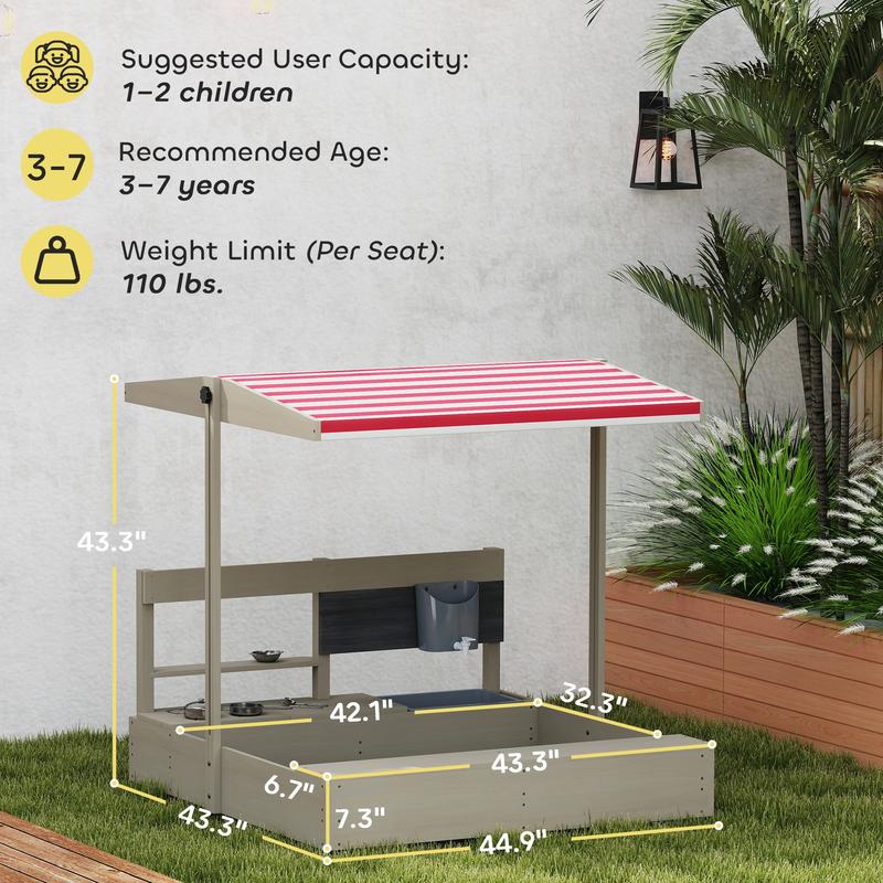 Outsunny Kids Sandbox with Hei - Kids Outdoor Kitchen recensie en prijs
