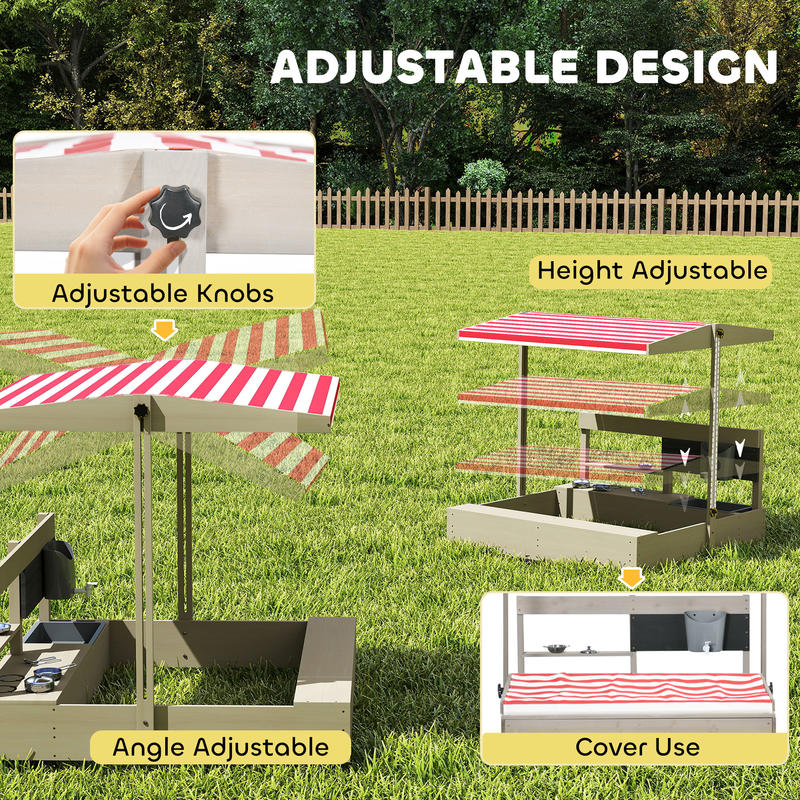 Outsunny Kids Sandbox with Hei - Kids Outdoor Kitchen recensie en prijs