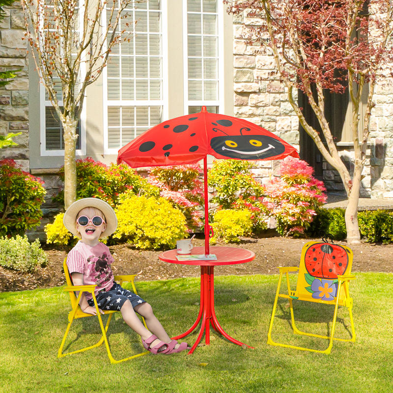 Outsunny Kids Table and Chair  - Kids Outdoor Table And Chairs With Umbrella recensie en prijs