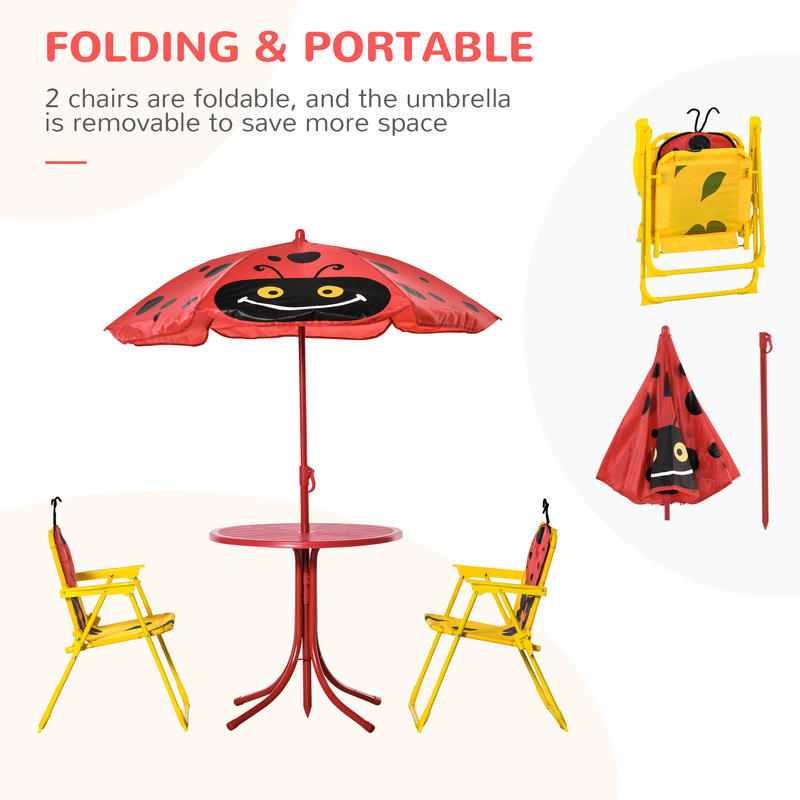 Outsunny Kids Table and Chair  - Kids Outdoor Table And Chairs With Umbrella recensie en prijs