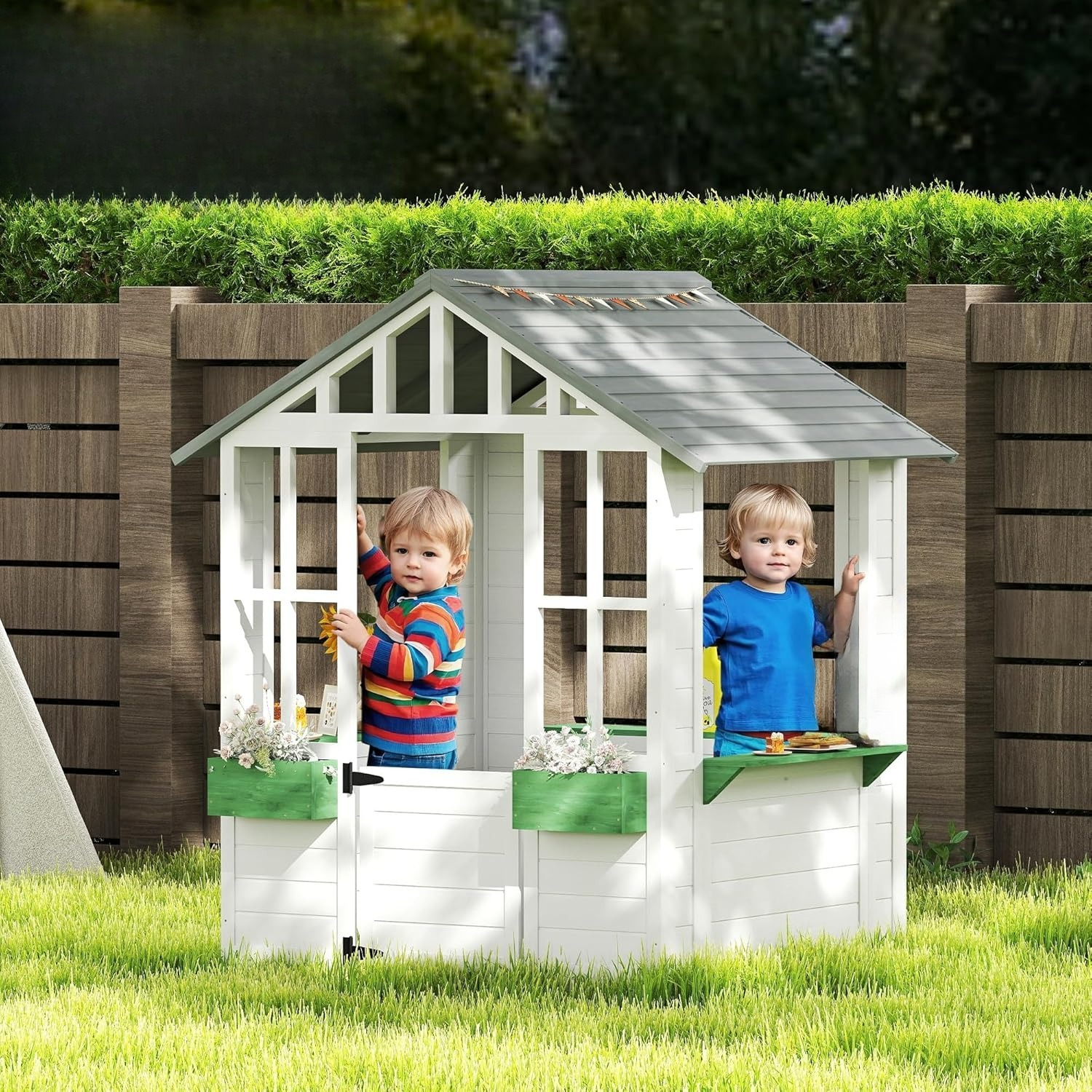 Wooden Outdoor Kids Playhouse  - Kids Outdoor Wooden Playhouse recensie en prijs