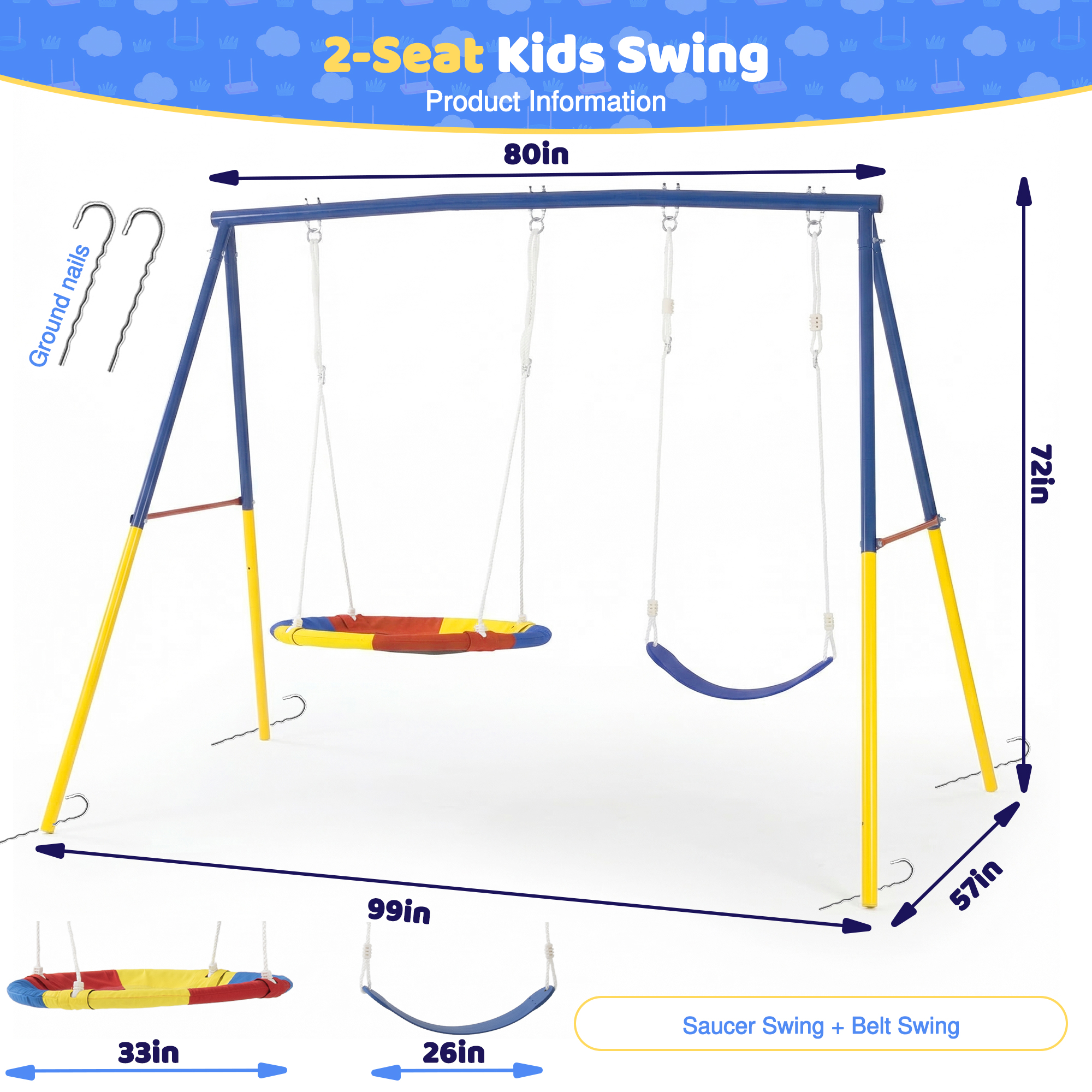 Outdoor Swing Set with Backyar - Kids Outdoor Activity Toys recensie en prijs