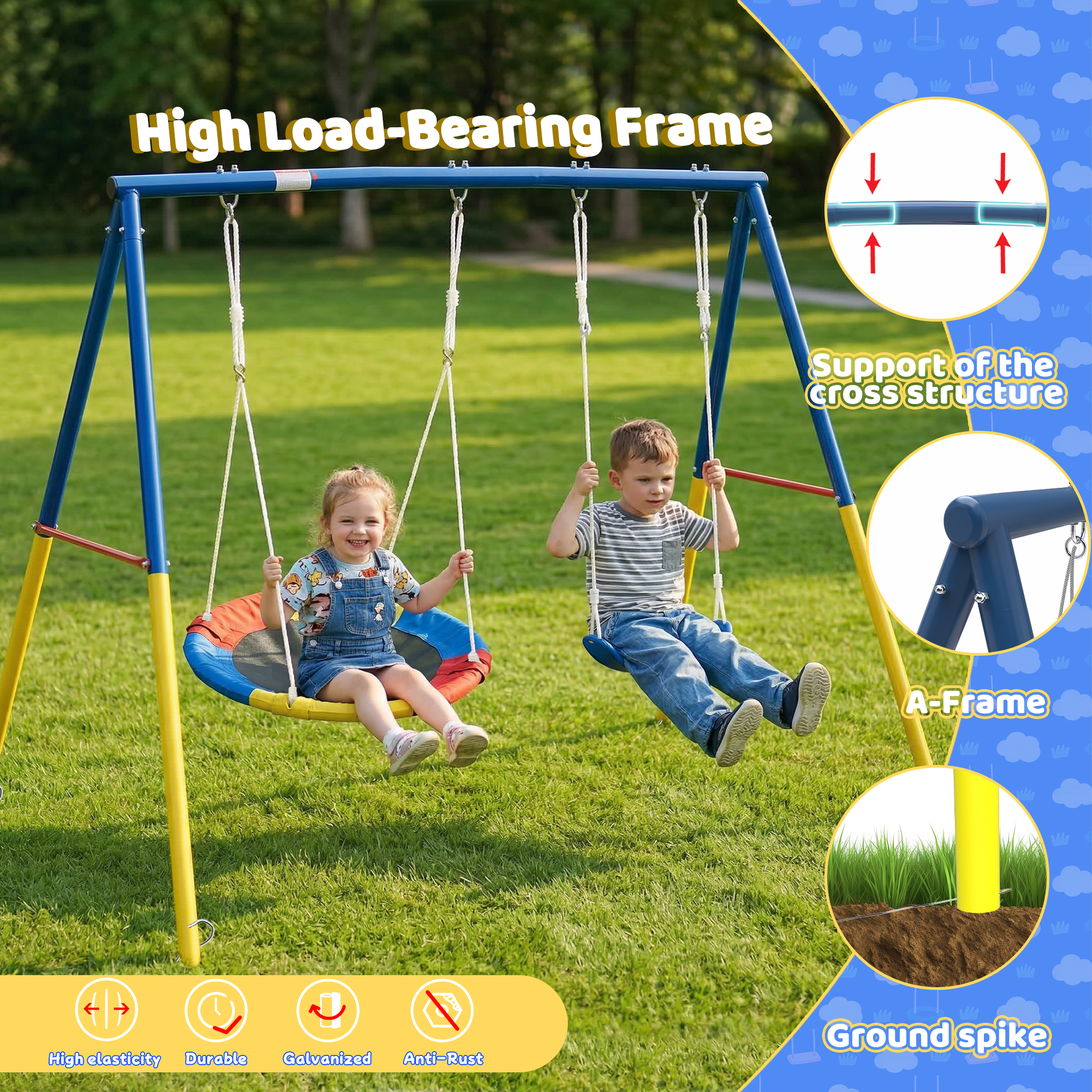 Outdoor Swing Set with Backyar - Kids Outdoor Activity Toys recensie en prijs
