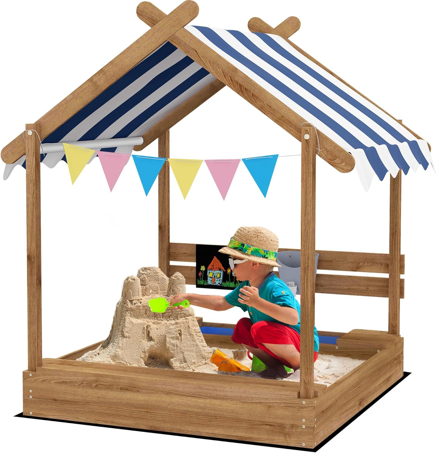 Wooden Sandbox with Canopy, Ki - Kids Outdoor Sink recensie en prijs