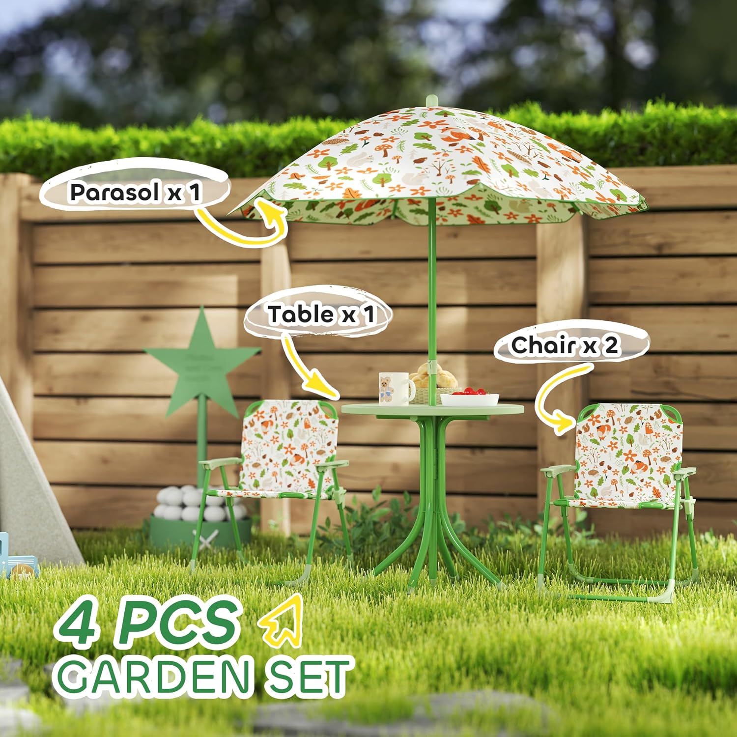 Kids Picnic Table and Chair Se - Kids Outdoor Table And Chairs With Umbrella recensie en prijs