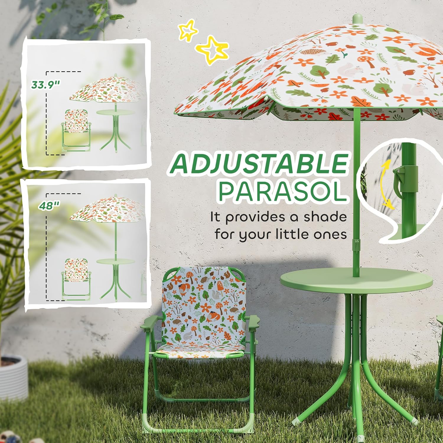 Kids Picnic Table and Chair Se - Kids Outdoor Table And Chairs With Umbrella recensie en prijs